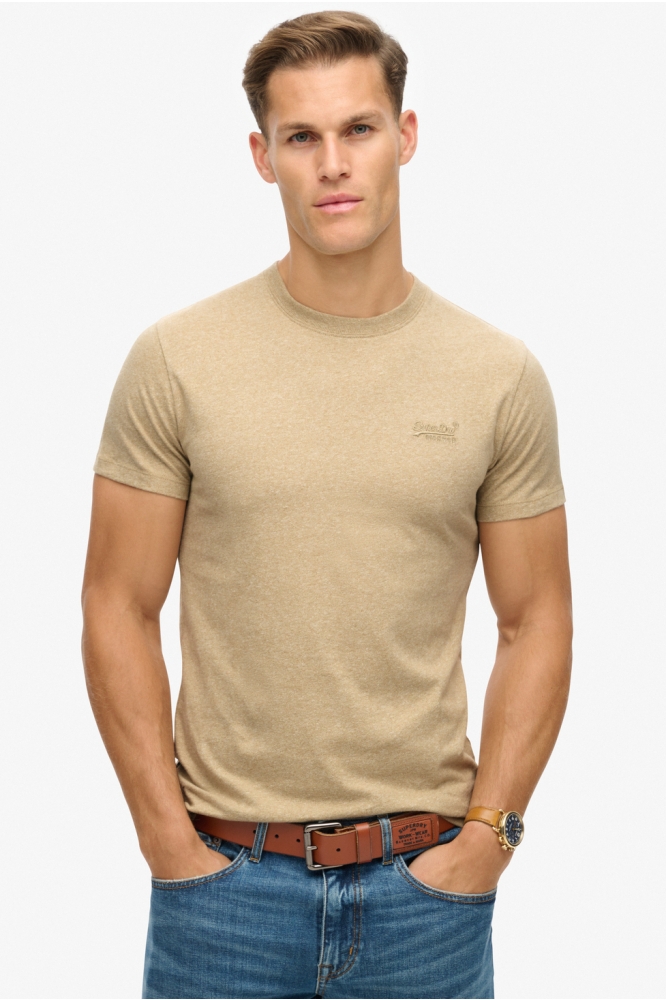ESSENTIAL LOGO EMB TEE M1011245A TAN BROWN FLECK MARL